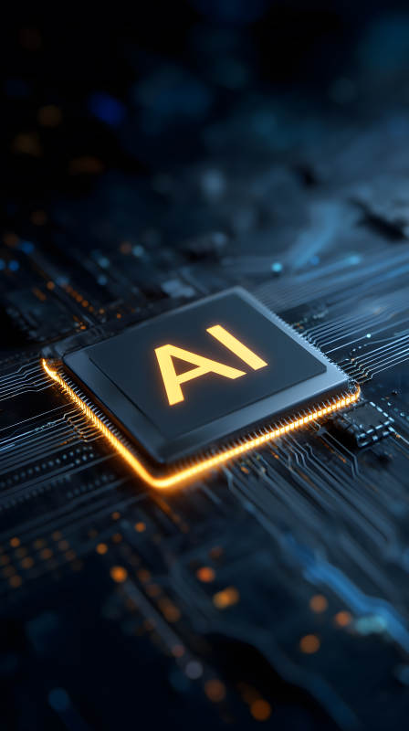 人工智能芯片特寫-圖片