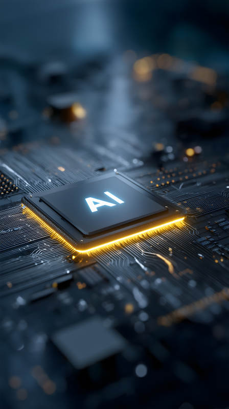 AI芯片特寫電路板-圖片