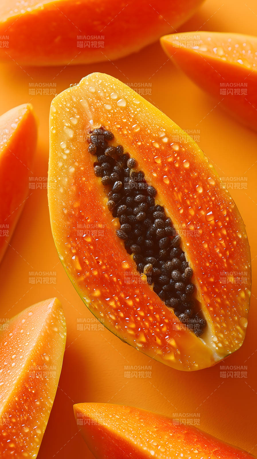 鮮美多汁的木瓜-圖片