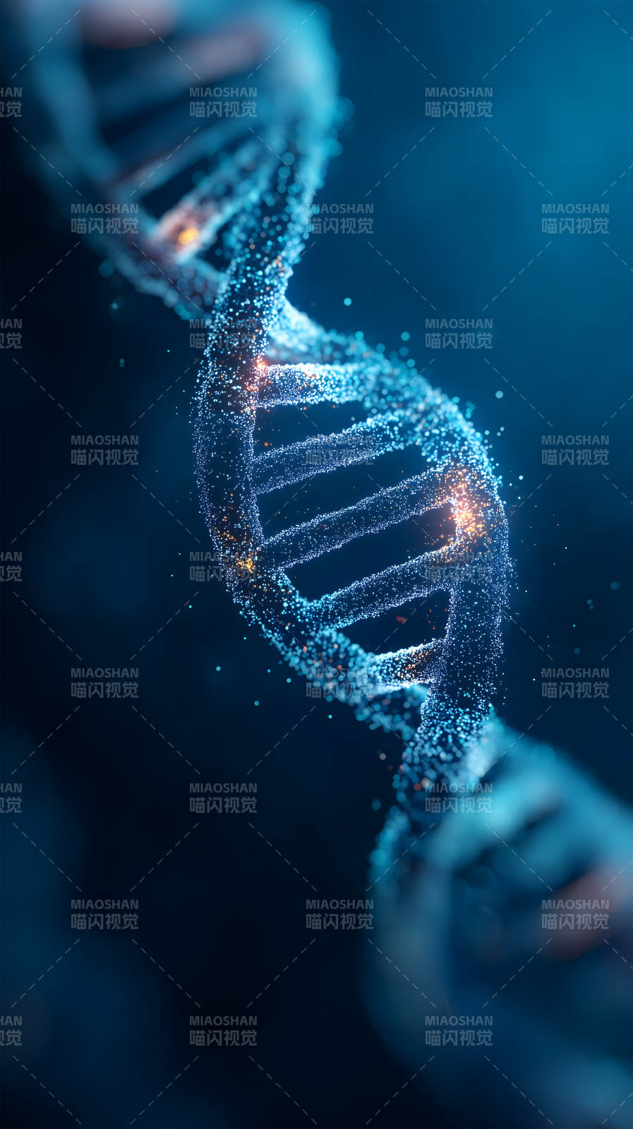 DNA螺旋結構抽象呈現-圖片