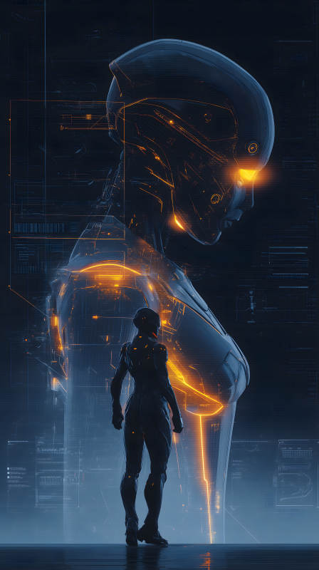 未來科技的女性機器人-圖片