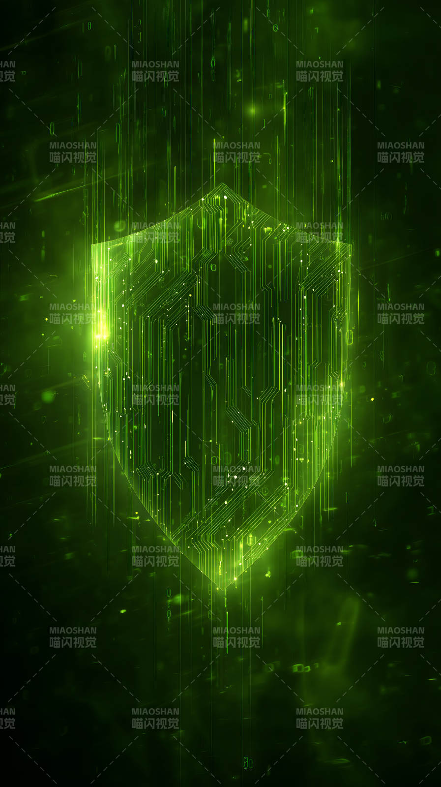 綠色科技盾牌保護數據-圖片