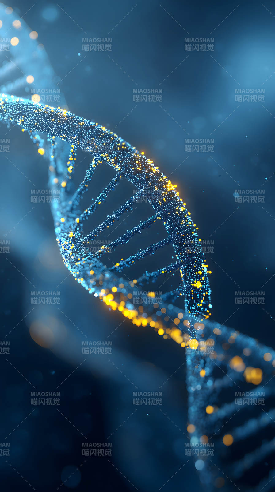 DNA螺旋結構光影-圖片