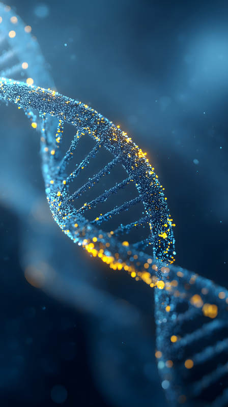 DNA螺旋結構光影-圖片