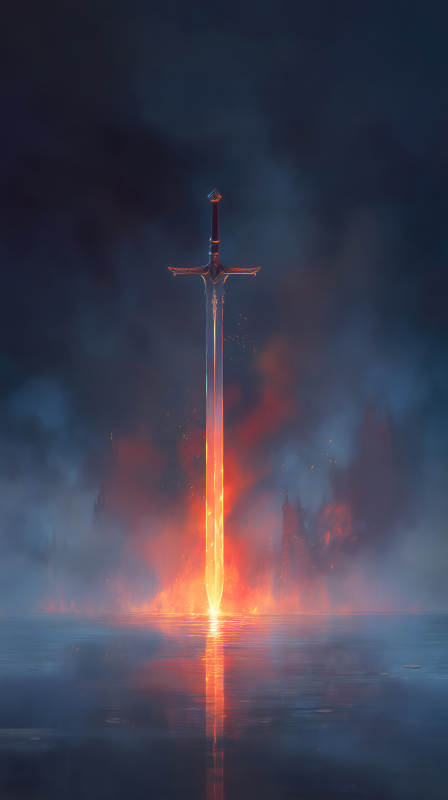 火焰之劍閃耀光芒-圖片