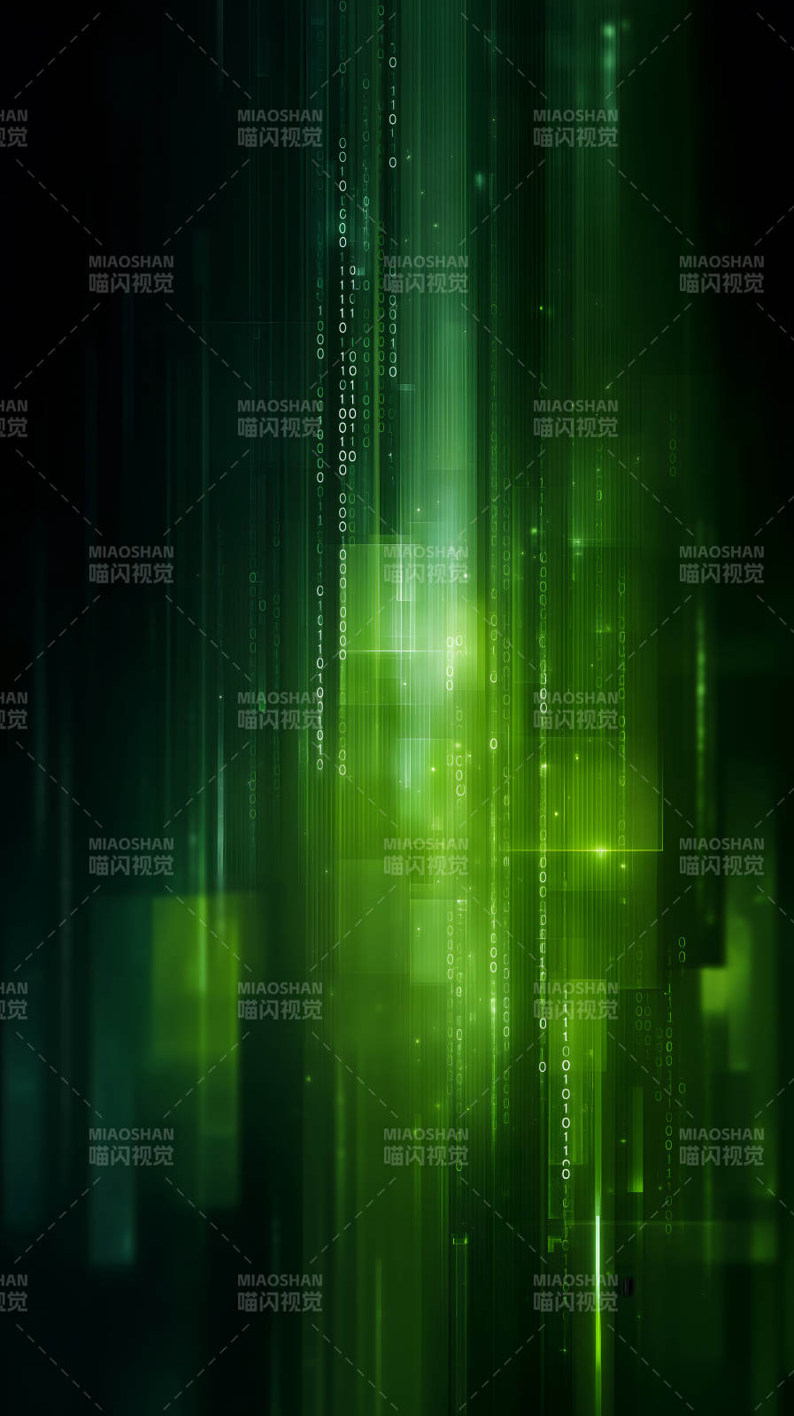 绿色代码科技感十足-图片