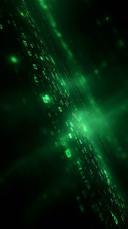 綠色二進制數據流涌動-圖片