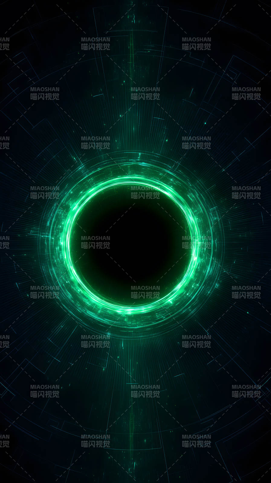 绿色发光科技圆环-图片