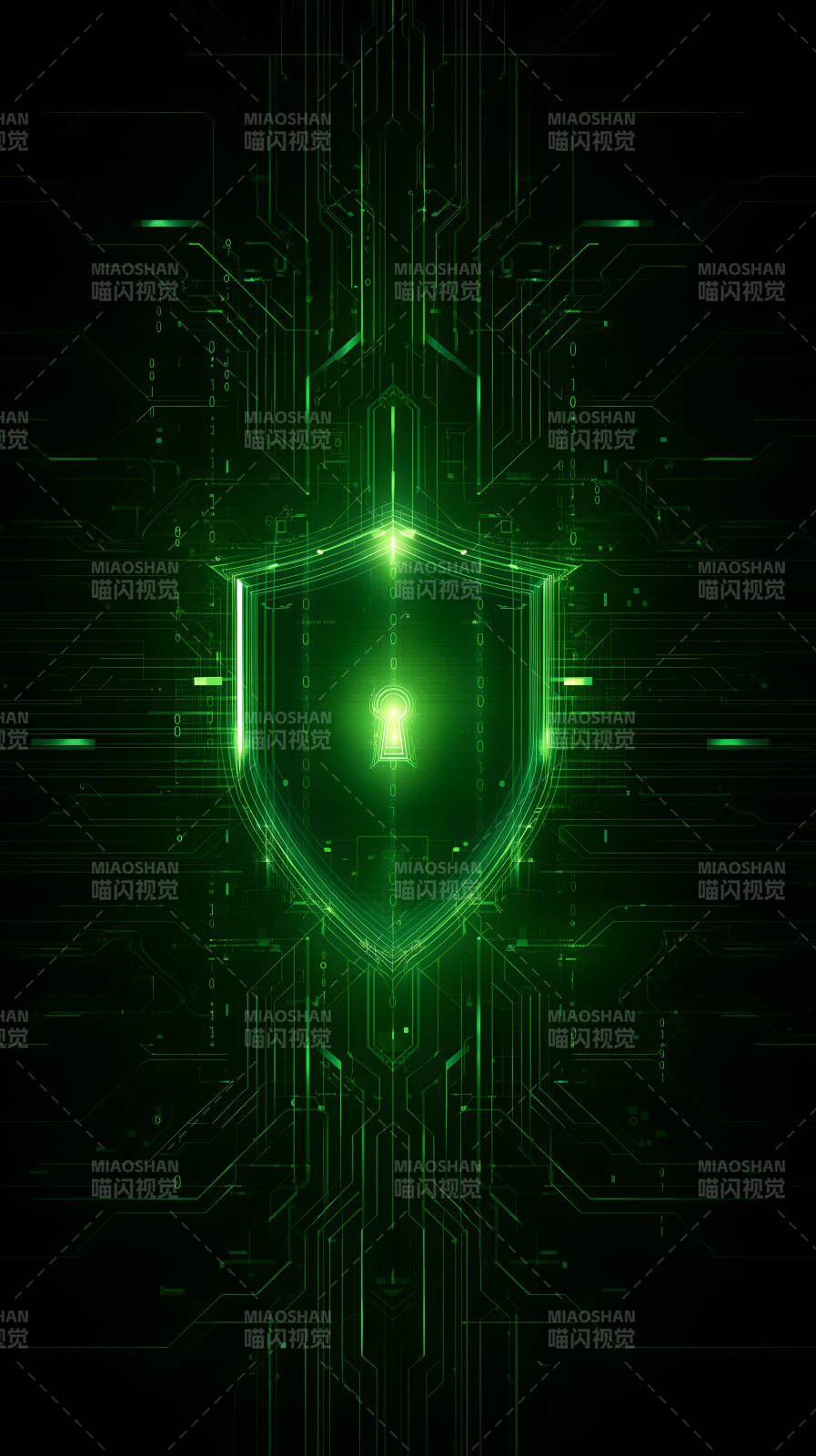 绿色科技安全盾牌-图片