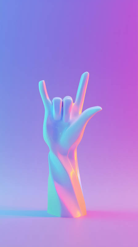 手勢雕塑夢幻光影-圖片