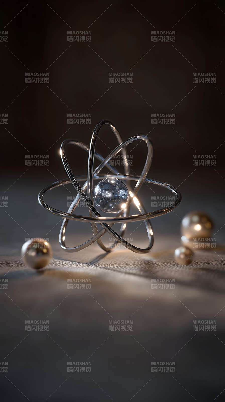 金属原子模型特写-图片