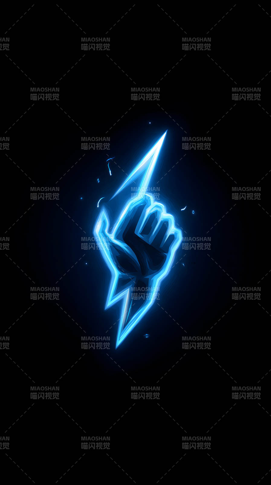 閃電拳頭黑暗背景-圖片