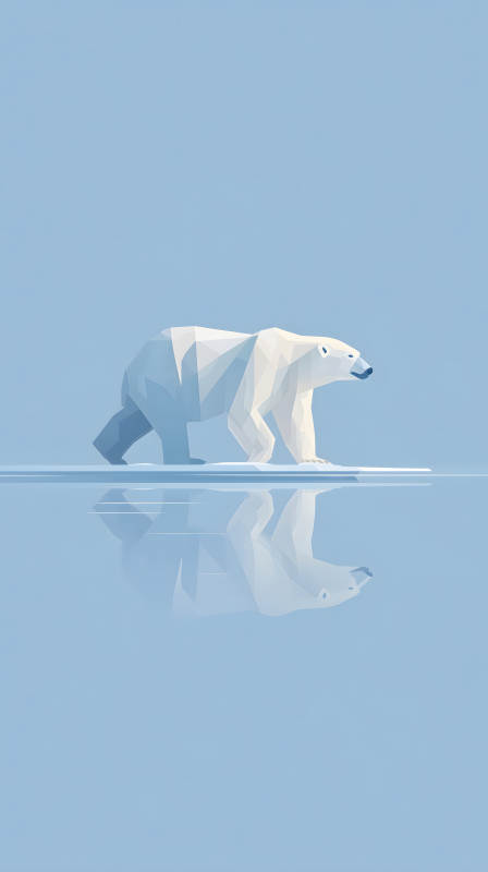冰面上的極地熊-圖片
