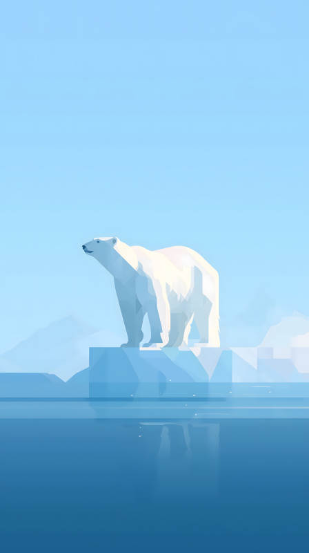 北極熊冰川之上-圖片