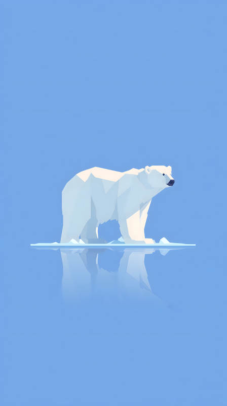 北極熊佇立冰面之上-圖片