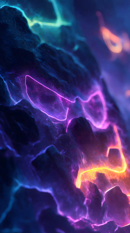 抽象霓虹科技山峰-圖片