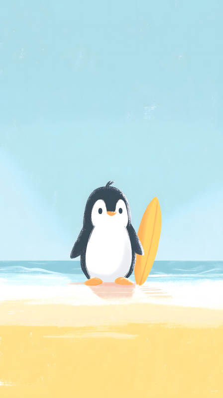 企鵝海灘沖浪-圖片