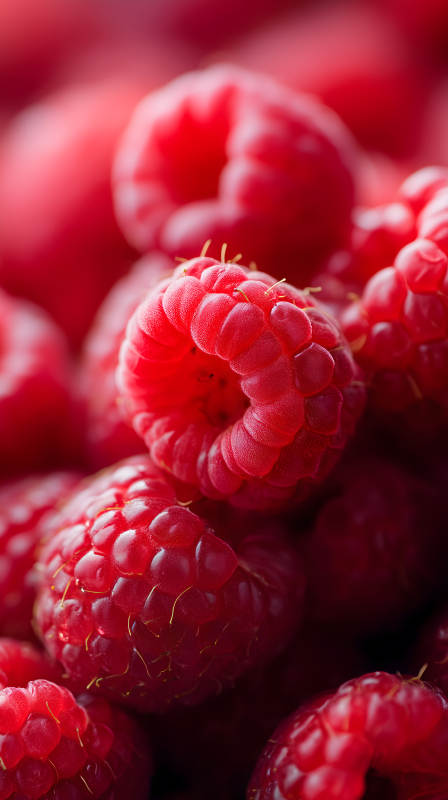 新鮮紅莓特寫鏡頭-圖片