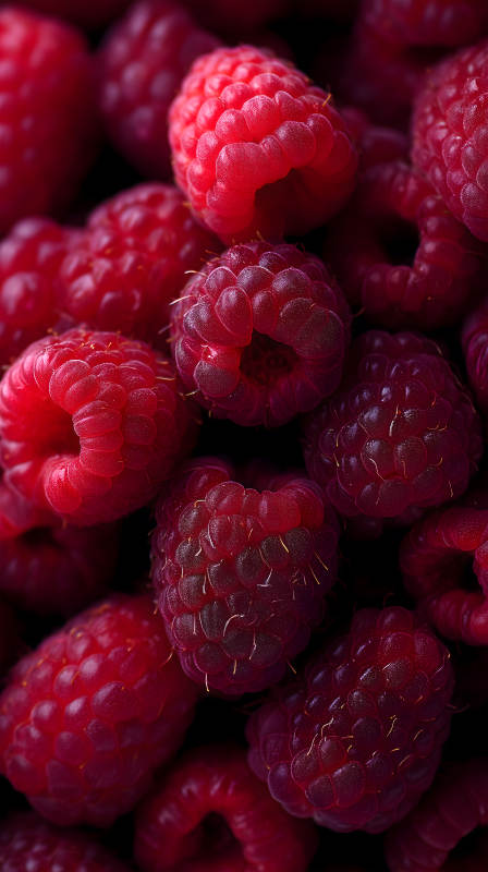 紅艷欲滴的覆盆子特寫-圖片