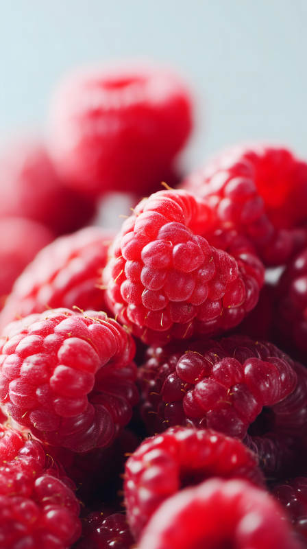 鮮紅覆盆子特寫誘人-圖片