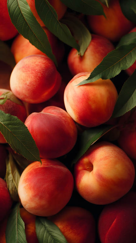 鮮美多汁的桃子特寫-圖片