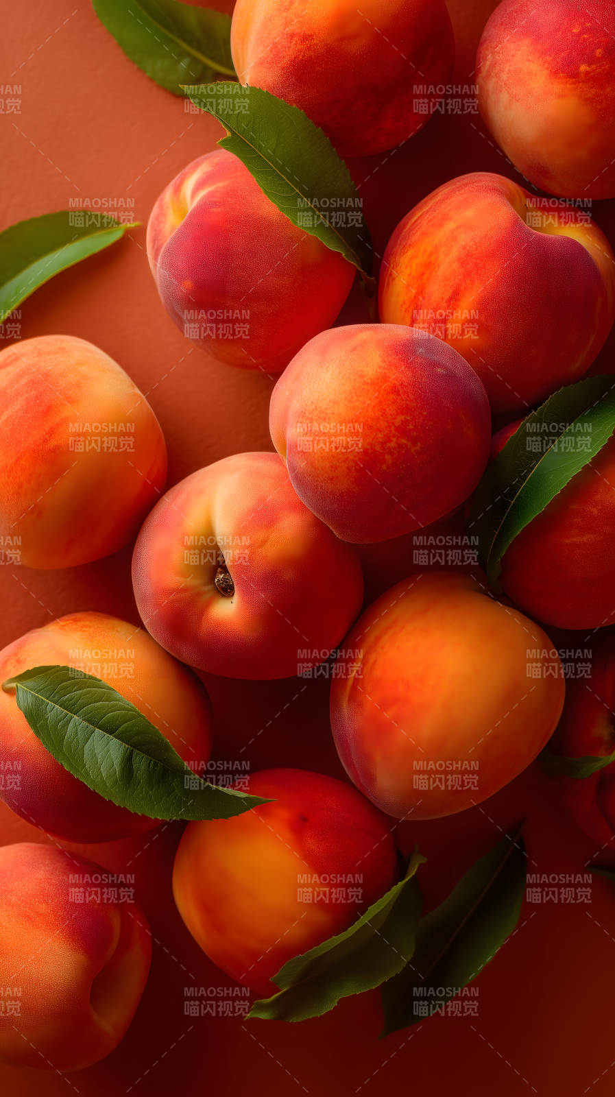 紅潤飽滿的水蜜桃特寫-圖片