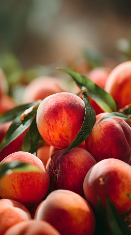 鮮艷的桃子特寫-圖片