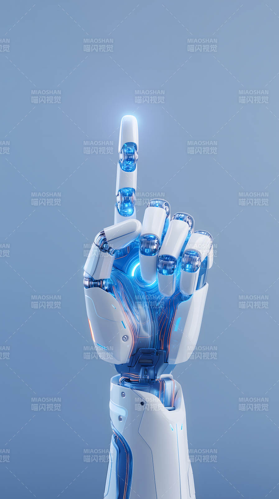 机器人手臂指向天空-图片