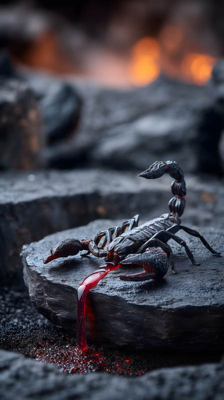 血腥蝎子岩石特写-图片