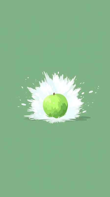 青苹果爆开溅起水花-图片