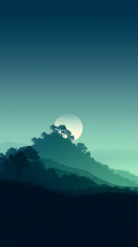 静谧山林月夜-图片