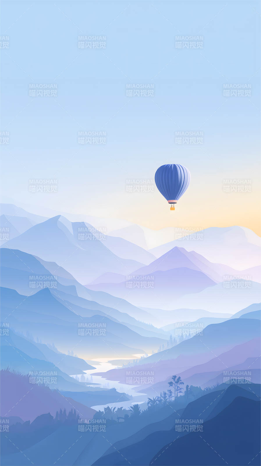 山峦气球意境优美-图片