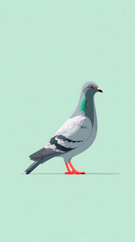 鸽子在浅绿色背景-图片