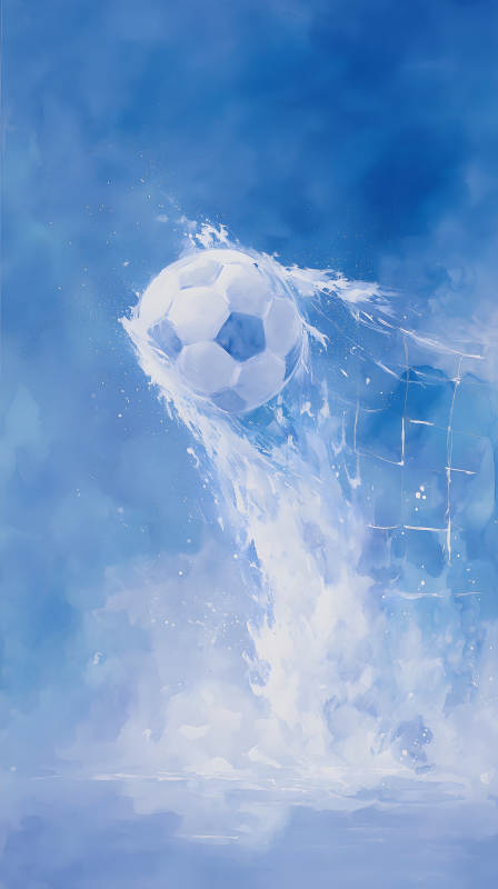 足球進網冰封瞬間-圖片