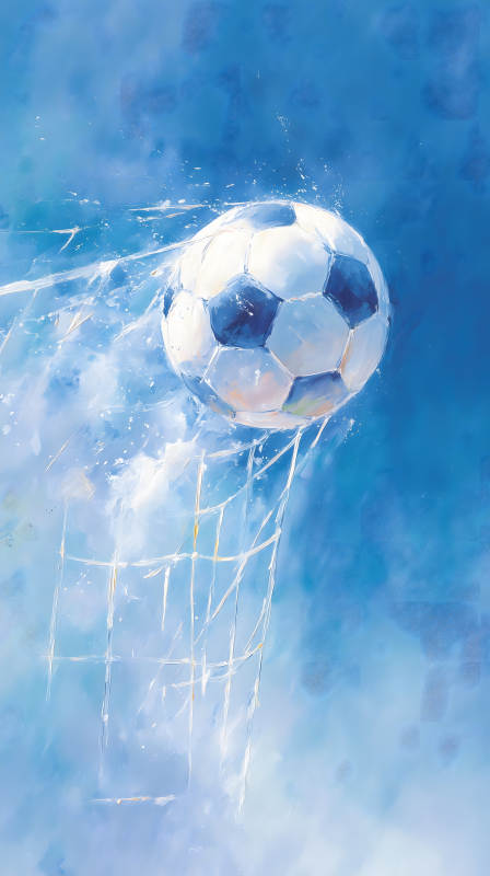 球進門藍色水彩畫-圖片