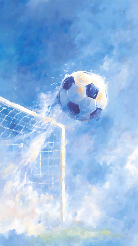 足球射門瞬間藝術畫-圖片