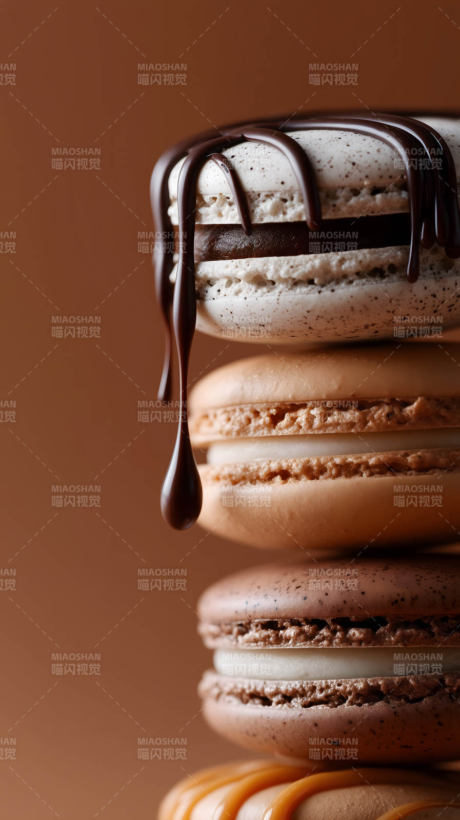 巧克力马卡龙特写-图片