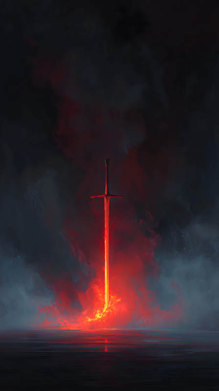 燃燒之劍矗立天地之間-圖片