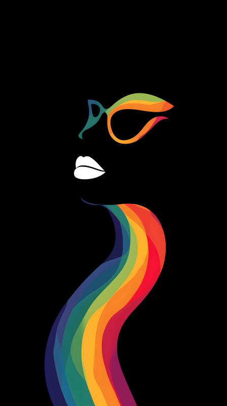 彩虹女性剪影-圖片