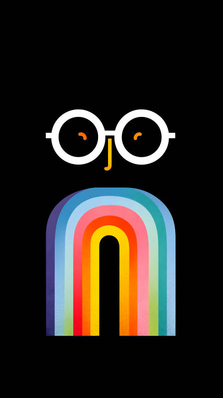 戴眼鏡的彩虹人-圖片