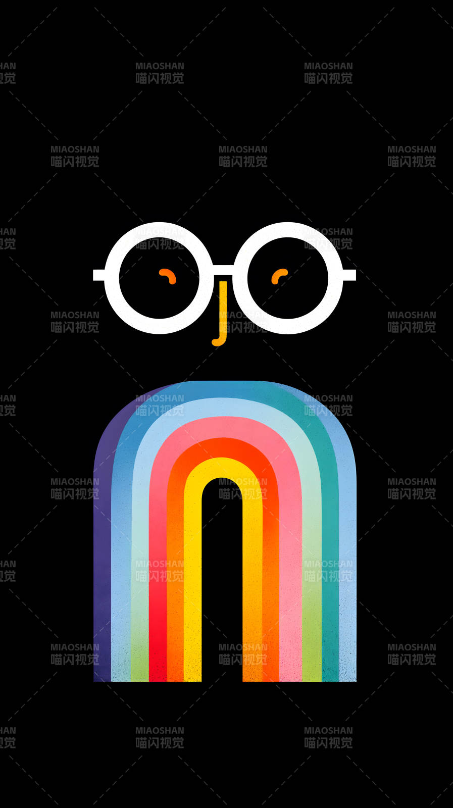 戴眼镜的彩虹人-图片