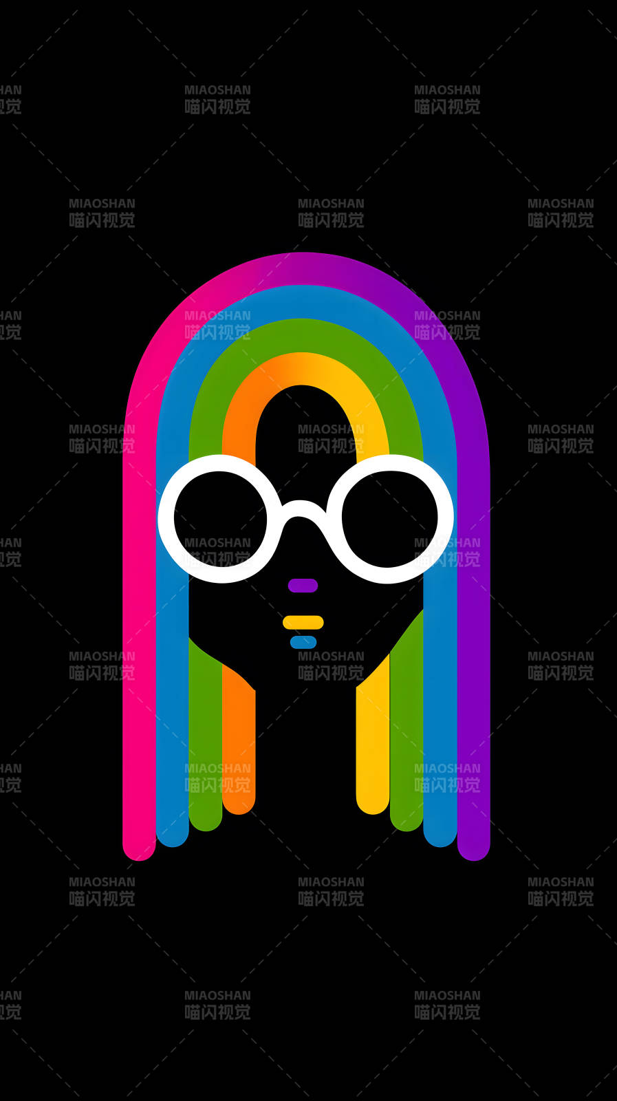 彩虹女孩戴眼镜-图片