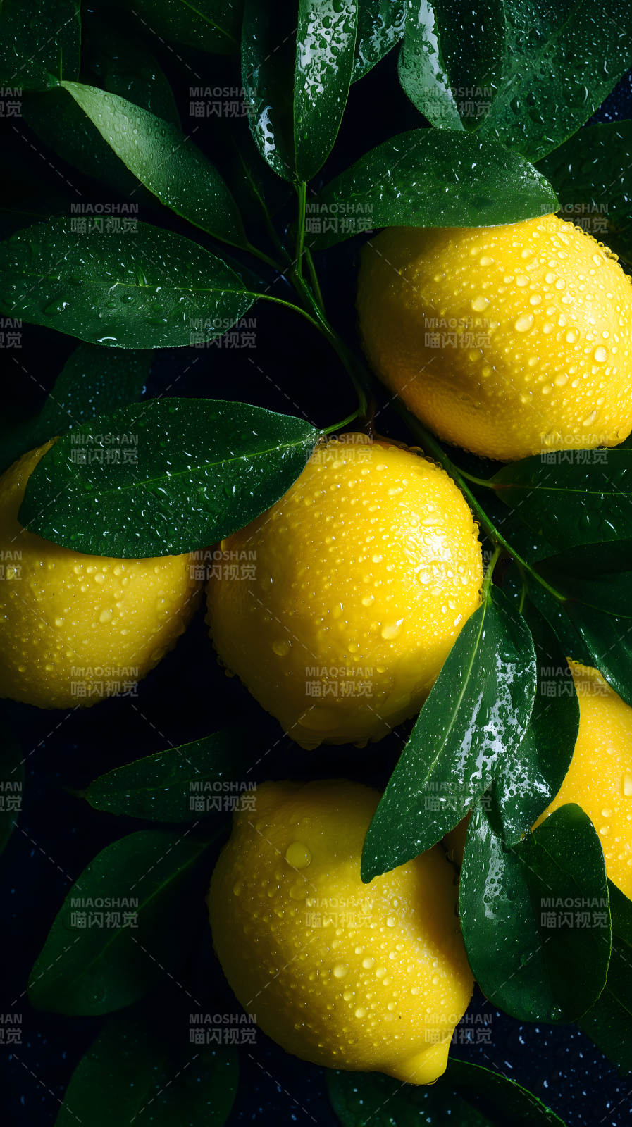 柠檬叶片清新明亮-图片