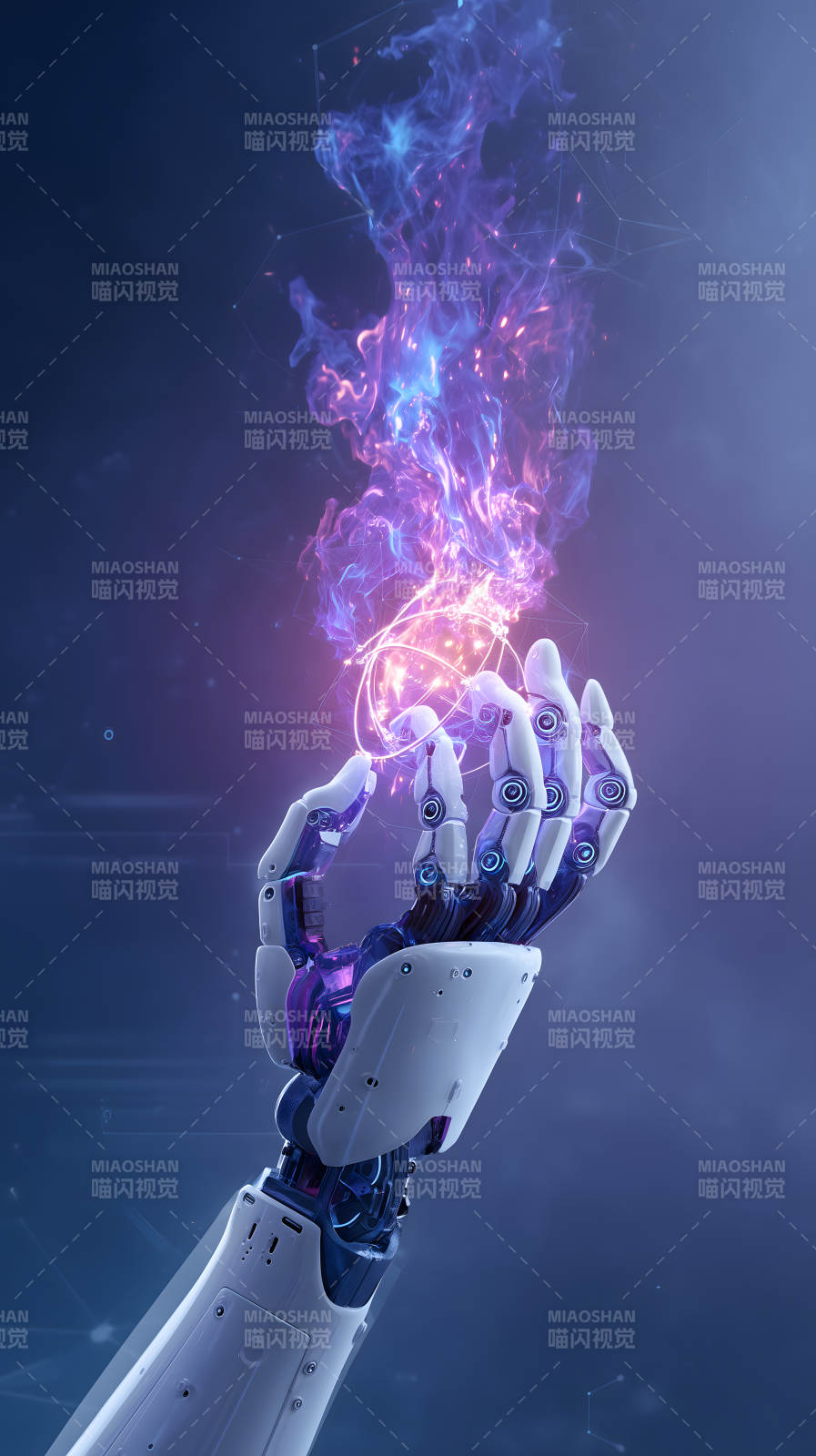 机械手与火焰能量-图片