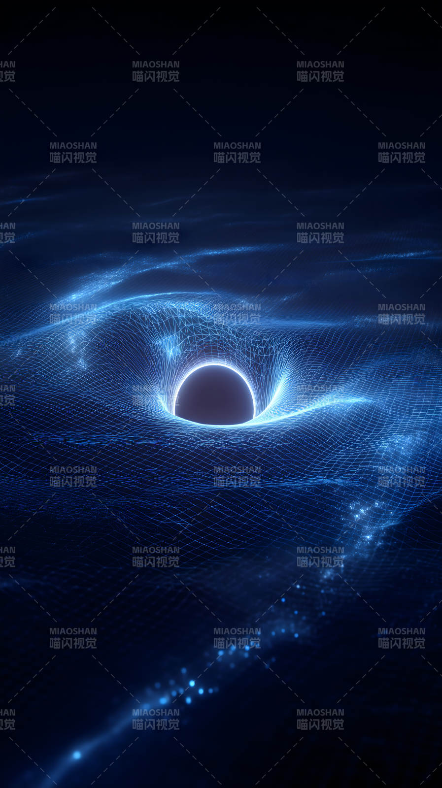 黑洞引力空間扭曲-圖片