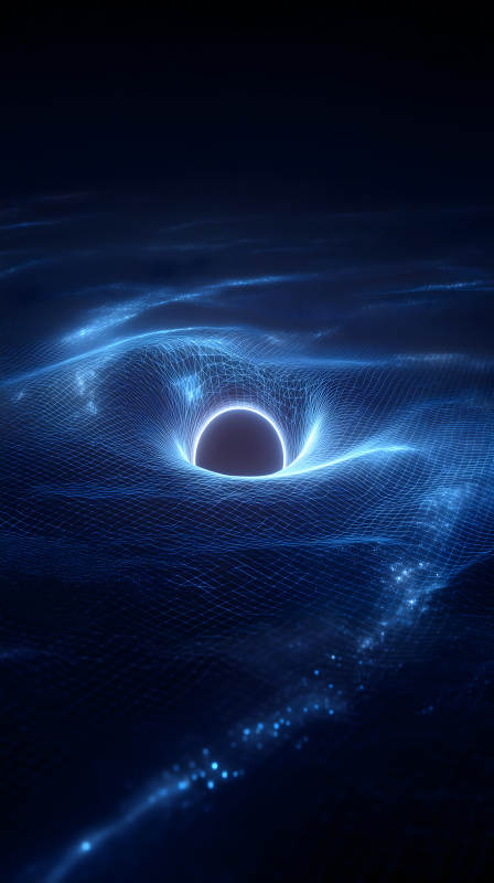 黑洞引力空間扭曲-圖片