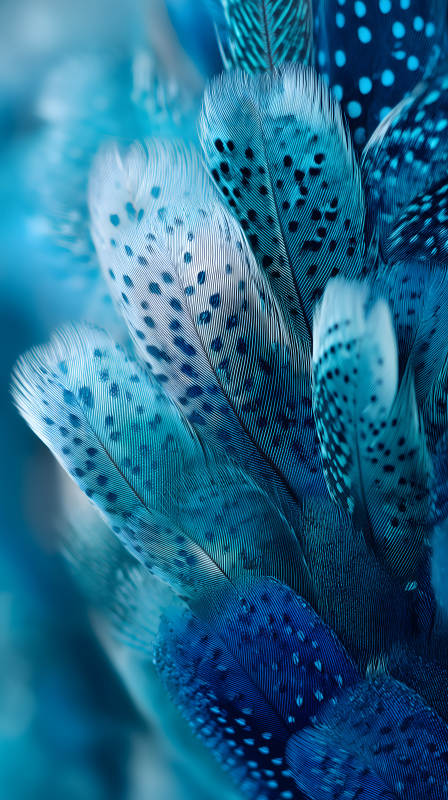 藍色羽毛特寫-圖片