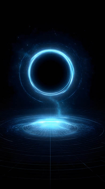 藍色空間黑洞景象-圖片