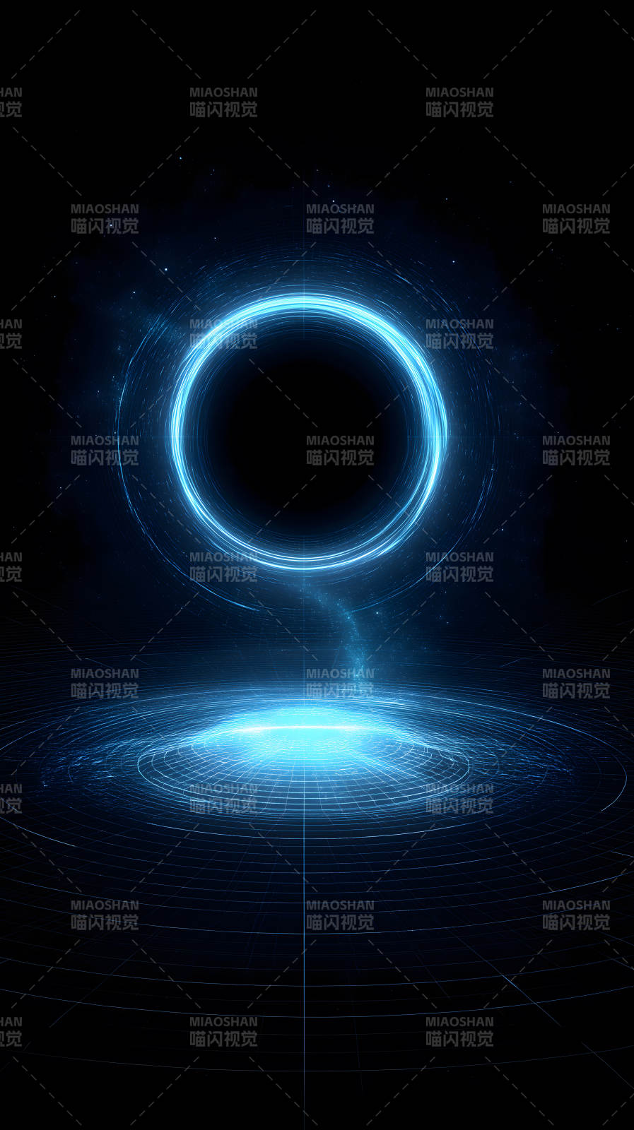 藍色空間黑洞景象-圖片