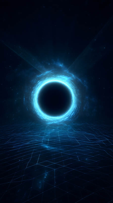 黑洞藍色宇宙空間-圖片